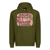 Army Green faith over fear breast cancer 12 inches 300 dpi Premium Hoodie - CowGirlArtShop