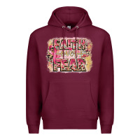 Burgundy faith over fear breast cancer 12 inches 300 dpi Premium Hoodie - CowGirlArtShop