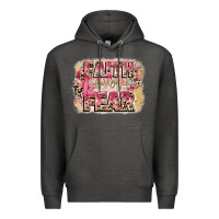 Charcoal Heather faith over fear breast cancer 12 inches 300 dpi Premium Hoodie - CowGirlArtShop