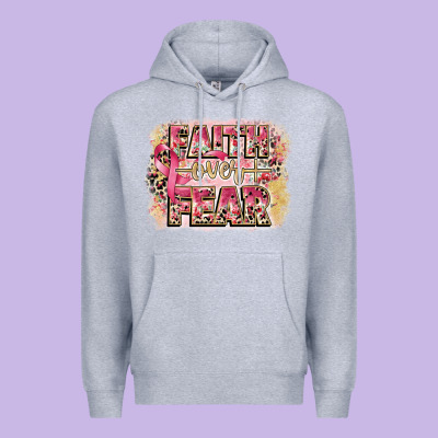 Faith Over Fear Breast Cancer 12 Inches 300 Dpi Premium Hoodie Designed By Cowgirlartshop