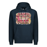 Navy faith over fear breast cancer 12 inches 300 dpi Premium Hoodie - CowGirlArtShop
