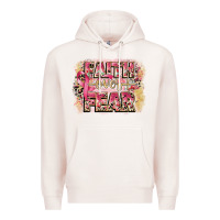 Pale Pink faith over fear breast cancer 12 inches 300 dpi Premium Hoodie - CowGirlArtShop
