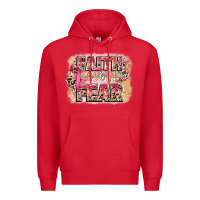 Red faith over fear breast cancer 12 inches 300 dpi Premium Hoodie - CowGirlArtShop