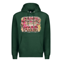 Sports Green faith over fear breast cancer 12 inches 300 dpi Premium Hoodie - CowGirlArtShop