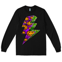 Black halloween lightning bolt Long Sleeve Tee - BundleAndBundleShop
