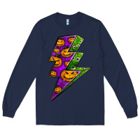 Navy halloween lightning bolt Long Sleeve Tee - BundleAndBundleShop