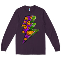 Plum halloween lightning bolt Long Sleeve Tee - BundleAndBundleShop