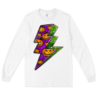 White halloween lightning bolt Long Sleeve Tee - BundleAndBundleShop