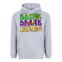 Heather Grey Drink drank drunk Mardi Gras Heavyweight Hoodie - HowdyJamesFarm