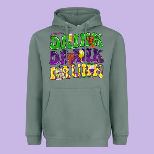 Drink Drank Drunk Mardi Gras Heavyweight Hoodie Designed By Howdyjamesfarm
