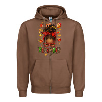 Chestnut december girl christmas afro messy bun Zipper Hoodie - texasbilliewilder