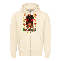 Sandshell december girl christmas afro messy bun Zipper Hoodie - texasbilliewilder