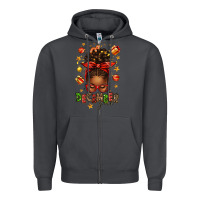 Smoke december girl christmas afro messy bun Zipper Hoodie - texasbilliewilder