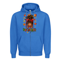 True Royal december girl christmas afro messy bun Zipper Hoodie - texasbilliewilder