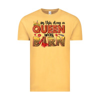 Vintage Mustard on this day a queen was born Vintage Tee - NancyCooperArtShop