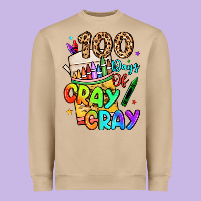 100 Days Of Cray Cray Heavyweight Sweatshirt Designed By Lillyallendesigns