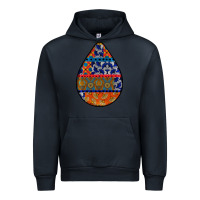 Navy african fabric pattern teardrop earrings 4 Urban Hoodie - BundleAndBundleShop