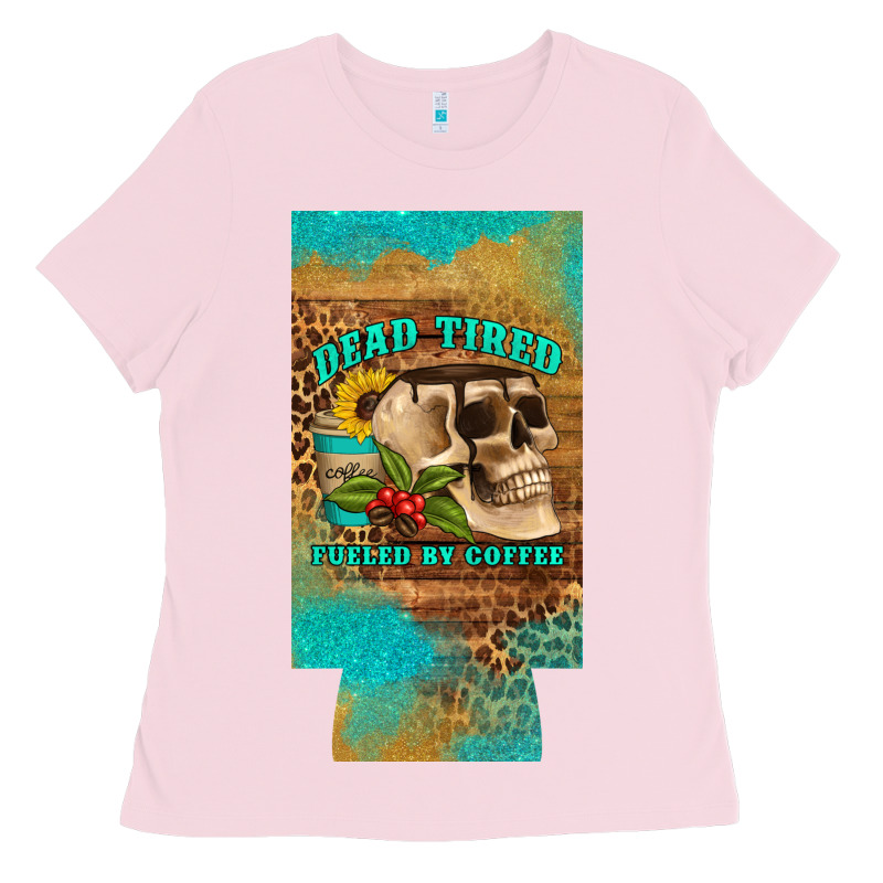 Dead Tired Fueled By Coffee 12 Oz Can Cooler  (slim) Ladies Tee by Artiststas | Teevron