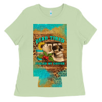 Matcha dead tired fueled by coffee 12 oz can cooler  (slim) Ladies Tee - Artiststas