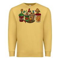 Antique Gold Mexican coffee cups Mexico Premium Sweatshirt - HowdyJamesFarm