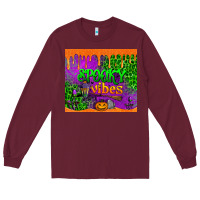 Burgundy spooky vibes tumbler Long Sleeve Tee - BundleAndBundleShop