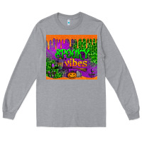 Heather Grey spooky vibes tumbler Long Sleeve Tee - BundleAndBundleShop
