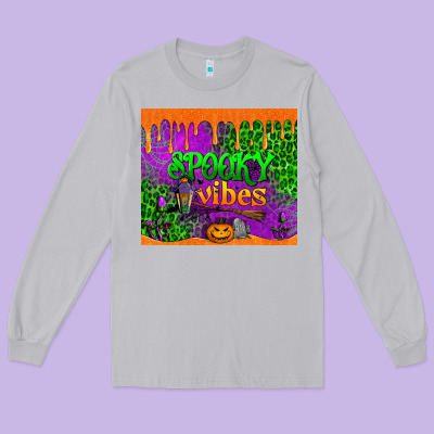 Spooky Vibes Tumbler Long Sleeve Tee Designed By Bundleandbundleshop