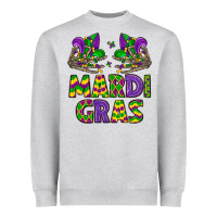 Heather Grey mardi gras Heavyweight Sweatshirt - LillyAllenDesigns