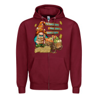 Burgundy Pumpkin patch hayrides and corn maze Zipper Hoodie - NancyCooperArtShop