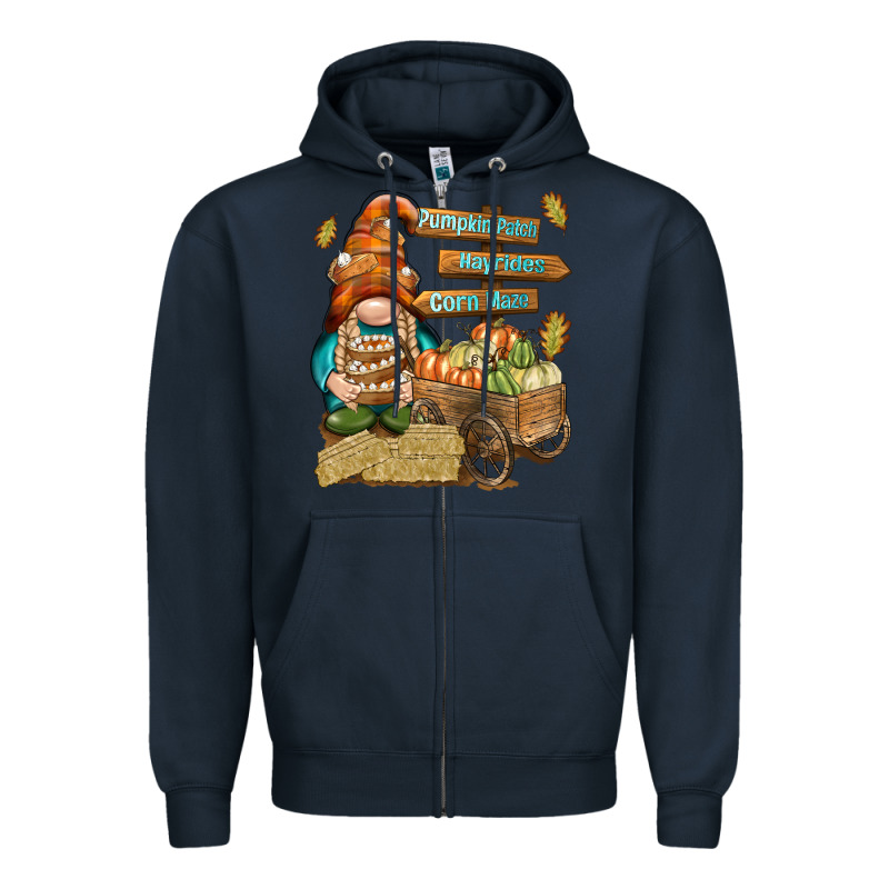 Pumpkin Patch Hayrides And Corn Maze Zipper Hoodie by NancyCooperArtShop | Teevron