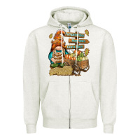 Oatmeal Heather Pumpkin patch hayrides and corn maze Zipper Hoodie - NancyCooperArtShop