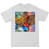 Dove Grey statue of liberty american flag Premium Tee - BundleAndBundleShop