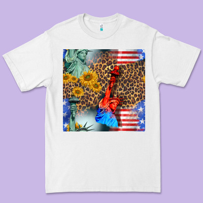 Statue Of Liberty American Flag Premium Tee Designed By Bundleandbundleshop