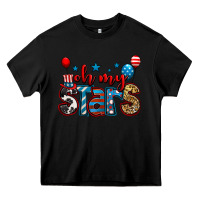 Black oh my stars 4th of july Heavy Core Tee - Jasminsmagicworld