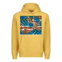 Antique Gold leopard glitter american flag Premium Hoodie - CowGirlArtShop
