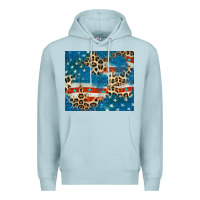 Blue Mist leopard glitter american flag Premium Hoodie - CowGirlArtShop