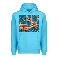 Ocean Blue leopard glitter american flag Premium Hoodie - CowGirlArtShop