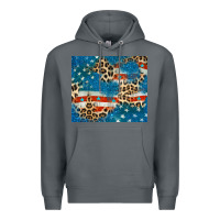 Rock leopard glitter american flag Premium Hoodie - CowGirlArtShop