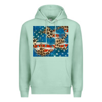 Seafoam leopard glitter american flag Premium Hoodie - CowGirlArtShop