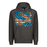 Smoke leopard glitter american flag Premium Hoodie - CowGirlArtShop