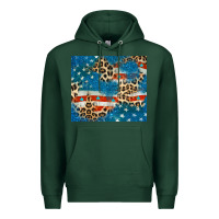 Sports Green leopard glitter american flag Premium Hoodie - CowGirlArtShop