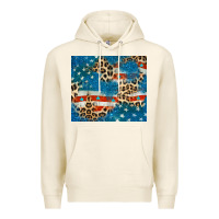 Tofu leopard glitter american flag Premium Hoodie - CowGirlArtShop