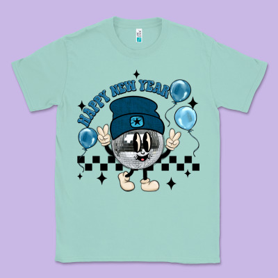 Happy New Year Disco Ball Classic Tee Designed By Maliassmallbusiness