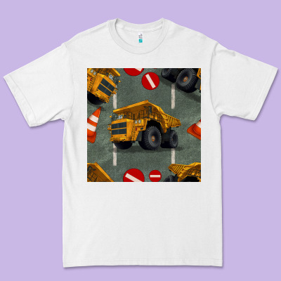Dump Truck Seamles Pattern Premium Tee Designed By Bundleandbundleshop