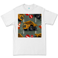 White dump truck seamles pattern Premium Tee - BundleAndBundleShop