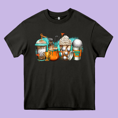 Golf Coffee Cups Heavy Core Tee Designed By Jasminsmagicworld