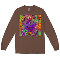 Chestnut halloween party seamless pattern Long Sleeve Tee - BundleAndBundleShop