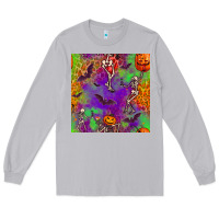 Moon Dust halloween party seamless pattern Long Sleeve Tee - BundleAndBundleShop