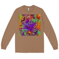 Toasted Coconut halloween party seamless pattern Long Sleeve Tee - BundleAndBundleShop