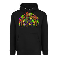 Black Mardi Gras rainbow Heavyweight Hoodie - HowdyJamesFarm